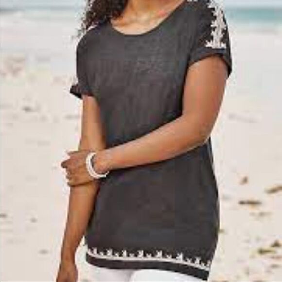 J. Jill Pure Jill Embroidered Dolman Tunic - Picture 1 of 15